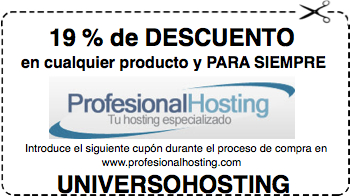 Descuento 19% en hosting Profesionalhosting.com